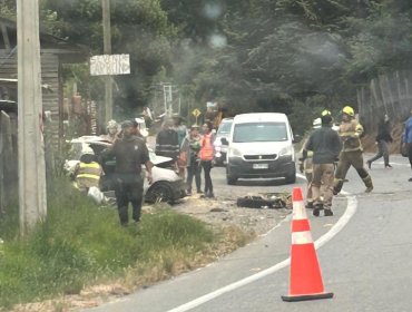 Tres fallecidos y un herido grave deja violenta colisión entre automóvil y dos camiones en ruta que une Concepción y Florida