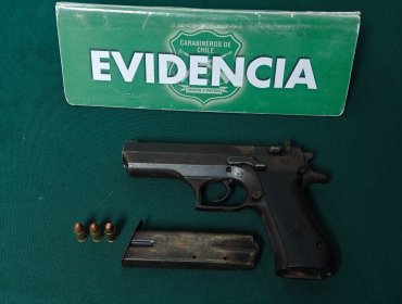 Persecución en Quilpué termina con sujeto detenido por portar arma de fuego robada