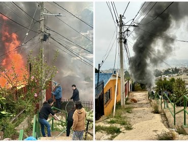Un fallecido y una casa destruida deja incendio estructural en la parte alta de Viña