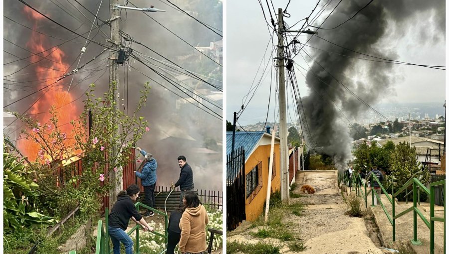 Un fallecido y una casa destruida deja incendio estructural en la parte alta de Viña