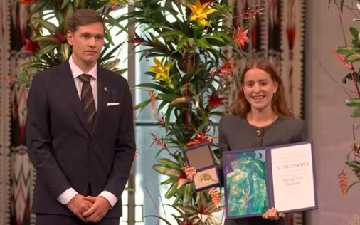 Hija de María Corina Machado recibió en su nombre el Premio Nobel de la Paz