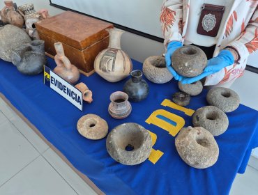 Anticuario de 73 años fue detenido por la Bidema de Valparaíso por mantener 36 piezas arqueológicas de culturas precolombinas