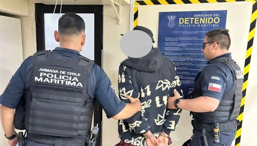 Personal de la Armada detiene en Valparaíso a colombiano que mantenía dos órdenes pendientes de captura por hurto y lesiones