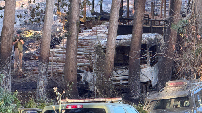 Encapuchados quemaron tres camiones en un predio forestal de Nueva Imperial: no dejaron pancartas reivindicando el ataque
