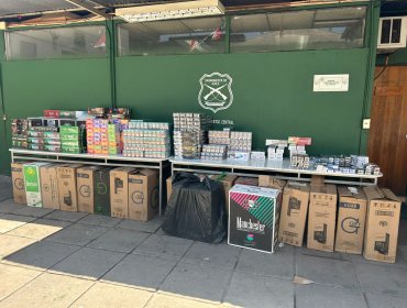 Más de 12 mil cajetillas de cigarrillos de contrabando fueron incautadas en un mes en las regiones Metropolitana, Valparaíso y de O’Higgins