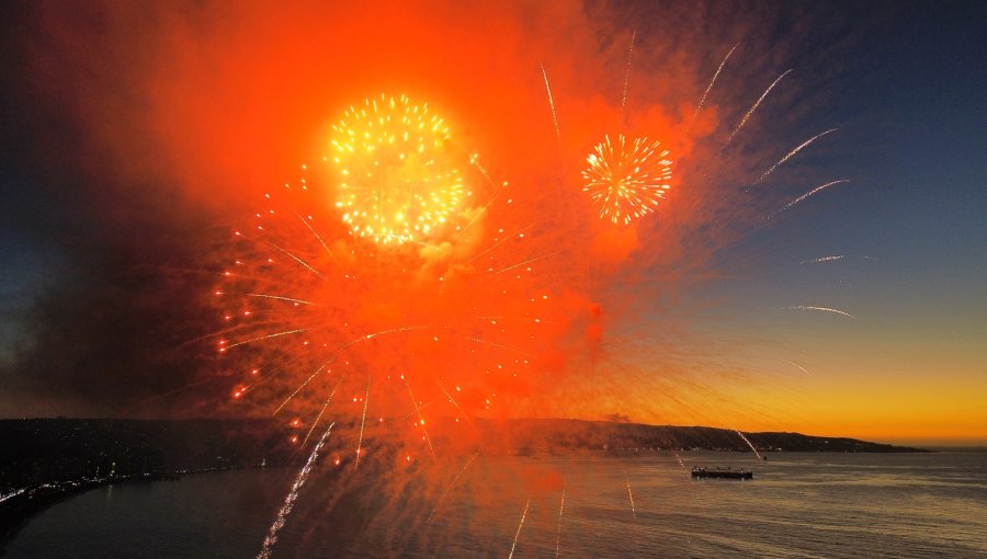 Este viernes se llevó a cabo el ensayo del espectáculo pirotécnico para recibir el Año Nuevo en Viña del Mar