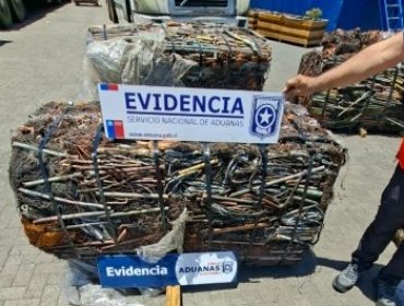 Incautan en puerto de Arica contrabando de 600 kilos de cable de cobre robado a una empresa de telecomunicaciones