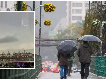 Sorpresiva lluvia de verano cayó sobre ciudades de la costa de la región de Valparaíso: hasta rayos se registraron en San Antonio