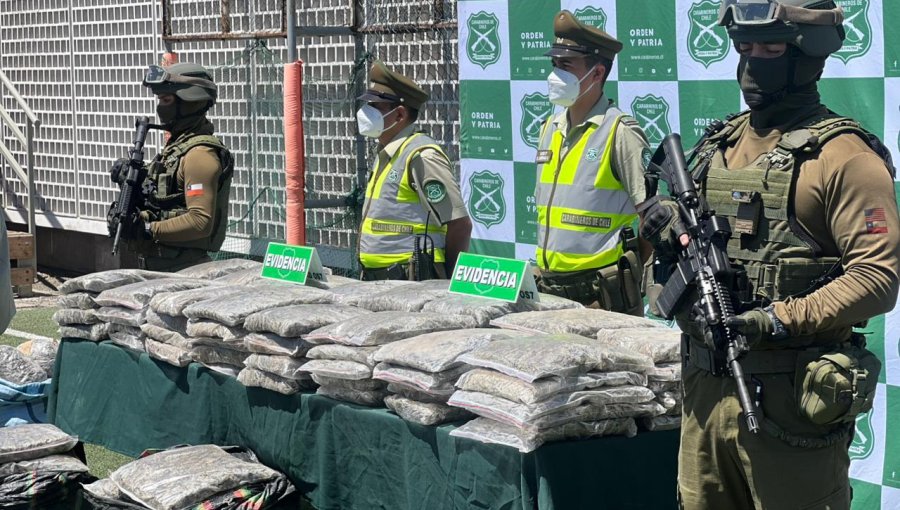 Incautan casi una tonelada de marihuana en la primera gran operación antidrogas de 2026 en la región de Antofagasta