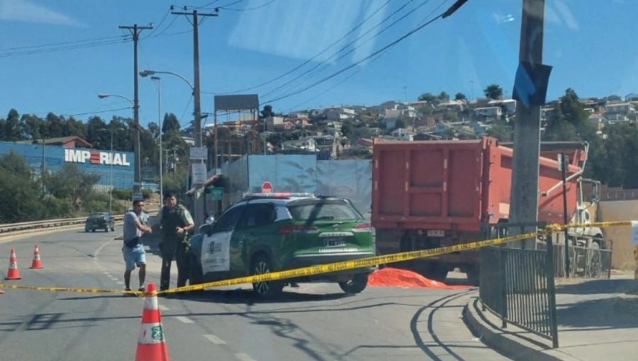 Mujer pierde la vida tras ser atropellada en la rotonda Glorias Navales de Viña del Mar