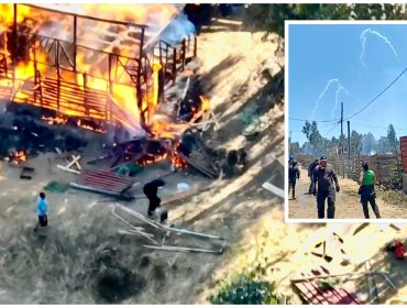 La resistencia del desalojo en San Antonio saca la voz: culpan a Carabineros de incendiar casas y aseguran que "nos quieren quemar vivos"