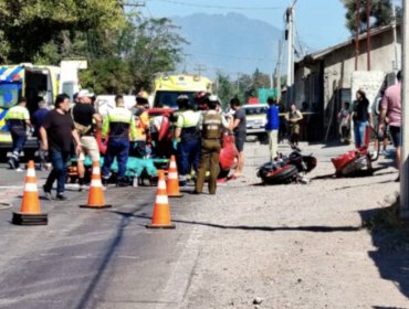 Fallece motociclista que colisionó a alta velocidad con un automóvil en el sector San Rafael de Los Andes