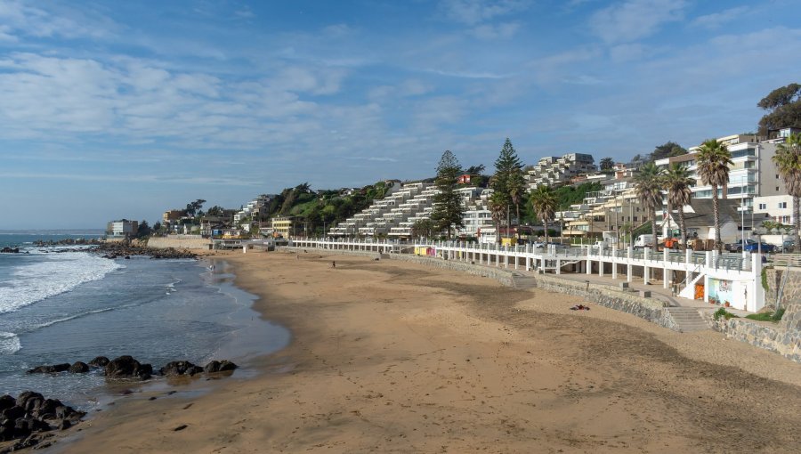 Decretan el cierre total de la playa Amarilla de Concón por presencia de fragata portuguesa