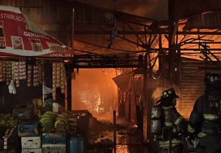 Región Metropolitana: Gran incendio en la Vega Central deja más de 50 locales comerciales destruidos