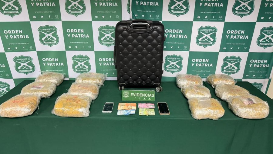 Diez personas fueron detenidas en distintos operativos por tráfico de drogas en la región Metropolitana y en el sur del país