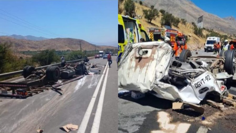 Tragedia en Ruta Los Libertadores: conductor fallece tras volcamiento de camión en el km 55