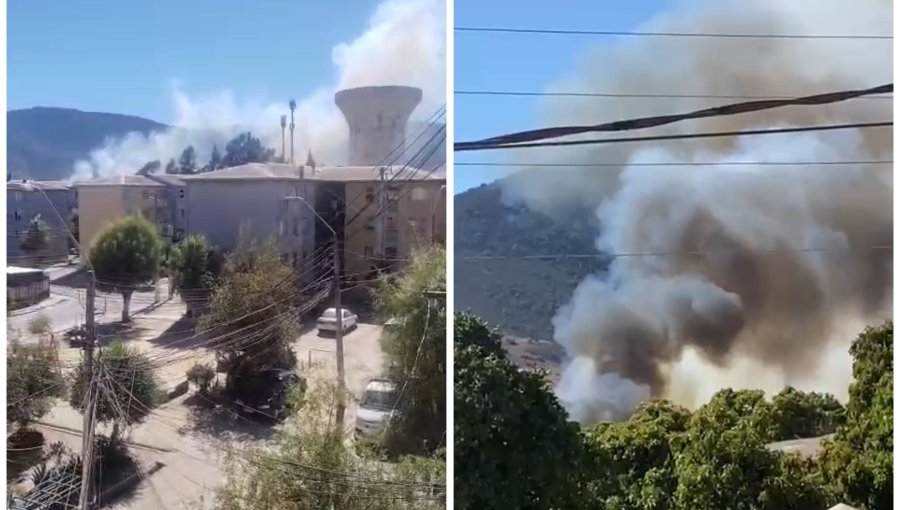 Incendio forestal descontrolado amenaza a un sector residencial de La Calera
