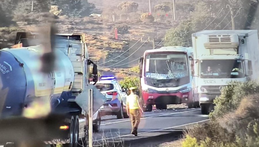 Peatón perdió la vida tras ser atropellado por un microbus en ruta F-30E de Puchuncaví