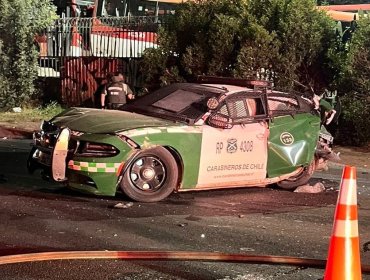 Conductor en estado de ebriedad impacta patrulla y deja a funcionaria de Carabineros lesionada en la ruta 68 de Lo Prado