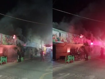Incendio nocturno afecta a locales comerciales en la feria Sargento Aldea de Quillota