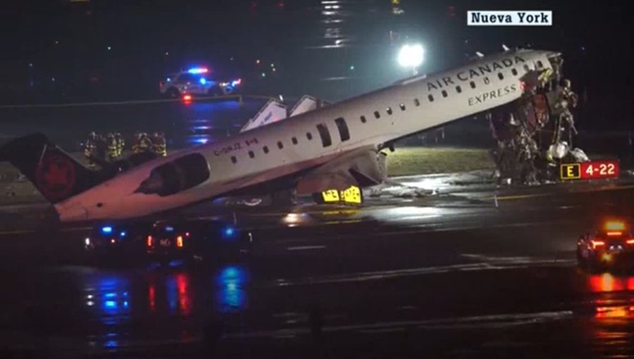 Tragedia en Nueva York: mueren piloto y copiloto tras choque de avión de Air Canada con vehículo de bomberos