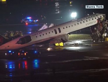 Tragedia en Nueva York: mueren piloto y copiloto tras choque de avión de Air Canada con vehículo de bomberos
