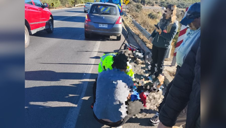 Ciclista fue arrollado por vehículo menor que se dio a la fuga en carretera de Quillota