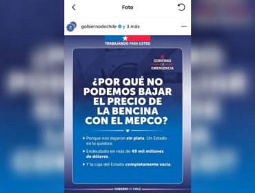 Gobierno retira polémica publicación que hablaba de “Estado en quiebra” en medio de debate por alza de combustibles