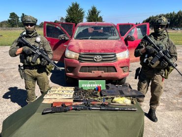 Recuperan camioneta robada e incautan armas de fuego y municiones en operativo en zona rural de Ercilla