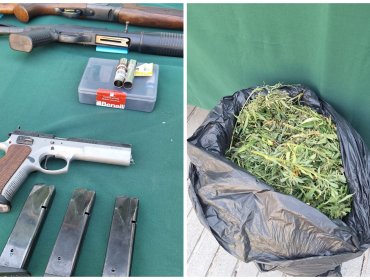 Tres detenidos en San Felipe tras incautación de 11 armas, municiones y marihuana