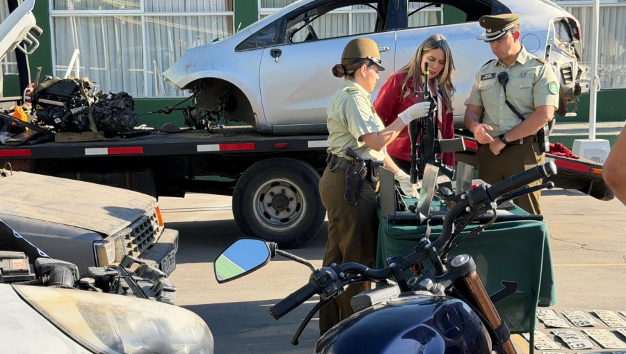 Cinco detenidos en Quilpué tras desbaratar taller ilegal que adulteraba motores y recibía automóviles robados