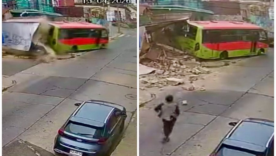 Microbús termina incrustado en una vivienda del cerro Larraín de Valparaíso: al menos seis lesionados