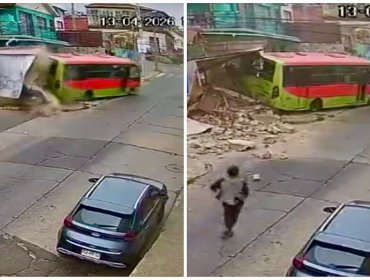 Microbús termina incrustado en una vivienda del cerro Larraín de Valparaíso: al menos seis lesionados