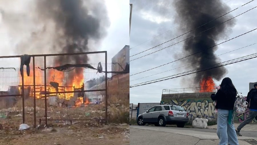 Vivienda de material ligero resultó completamente destruida por incendio en el cerro Placeres de Valparaíso