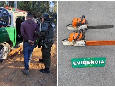 Detienen a tres hombres por robo de madera al interior de un predio en Valparaíso