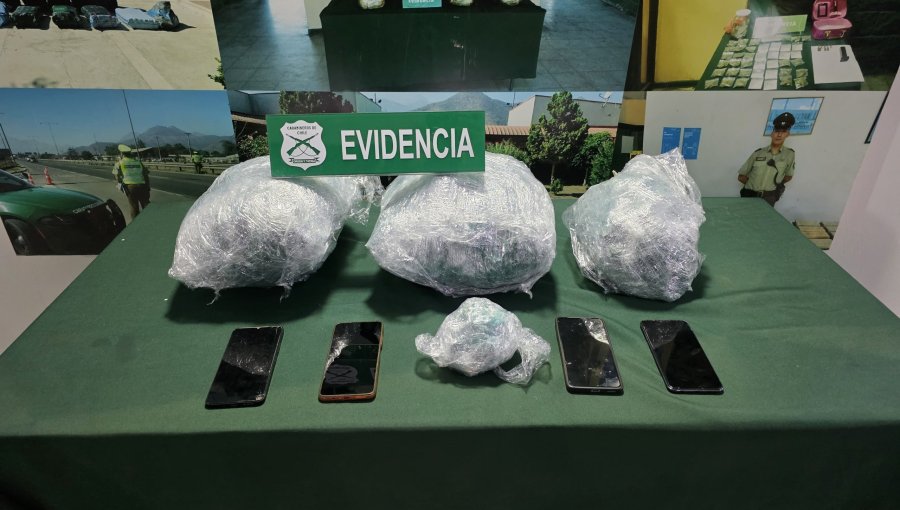 Persecución por la ruta 5 Norte deja tres detenidos por tráfico de drogas en Nogales