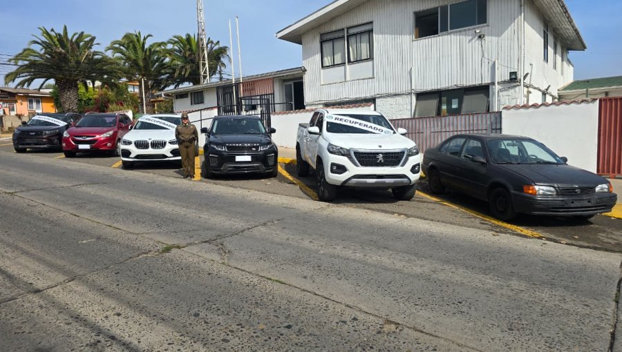 Recuperan seis autos robados en la región de Valparaíso: seis personas fueron detenidas