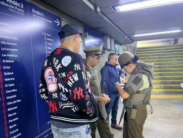 Detienen a evasor con arma blanca en fiscalización al Tren Limache-Puerto en Villa Alemana