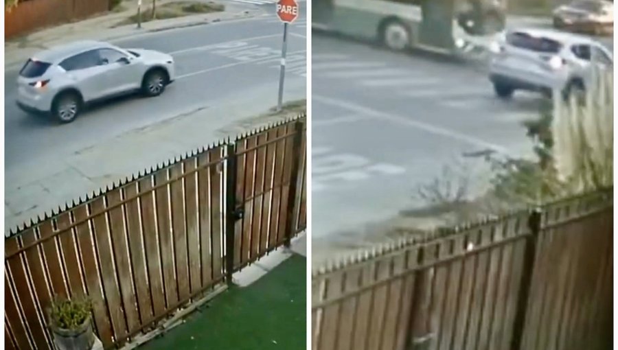 Colisión entre bus eléctrico y vehículo menor deja cuatro personas lesionadas en Placilla