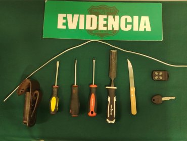 Tres individuos fueron detenidos en Concón portando herramientas comúnmente utilizadas para la comisión de delitos