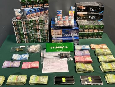 Incautan droga y cigarrillos de contrabando durante control vehicular que dejó dos personas detenidas en Villa Alemana