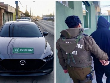 Carabineros captura en La Cruz a peligroso delincuente buscado por grave delito: conducía automóvil robado en Concón