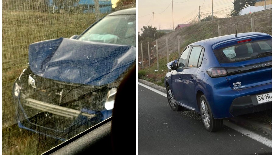 Misterio por automóvil chocado y abandonado en Camino Internacional de Viña del Mar