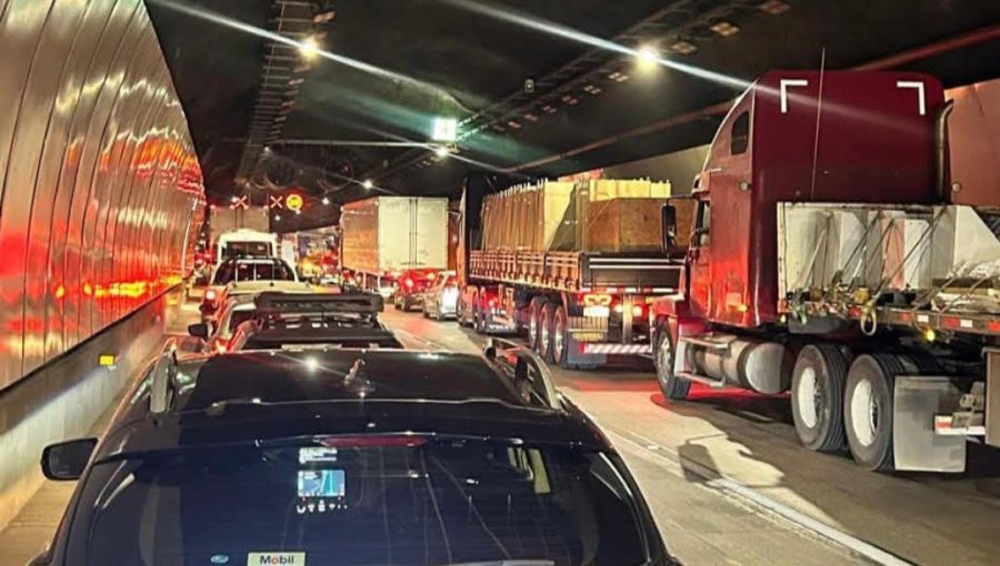 Accidente al interior del túnel El Melón generó alta congestión vehicular en la ruta 5 Norte