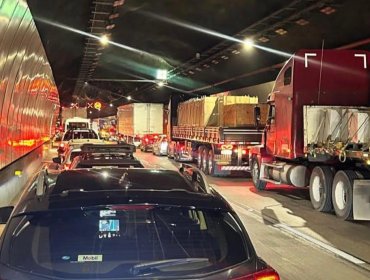 Accidente al interior del túnel El Melón generó alta congestión vehicular en la ruta 5 Norte