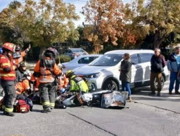 Motociclista resulta lesionado tras violenta colisión con vehículo particular en Los Andes