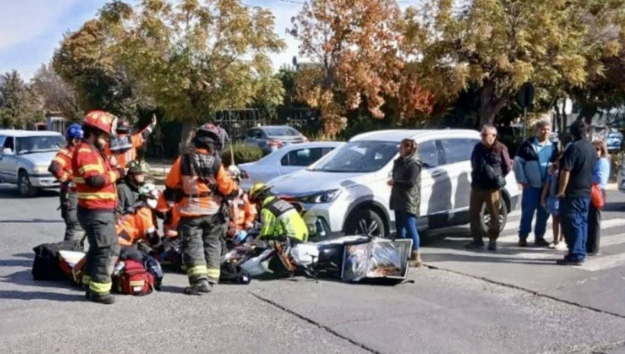 Motociclista resulta lesionado tras violenta colisión con vehículo particular en Los Andes