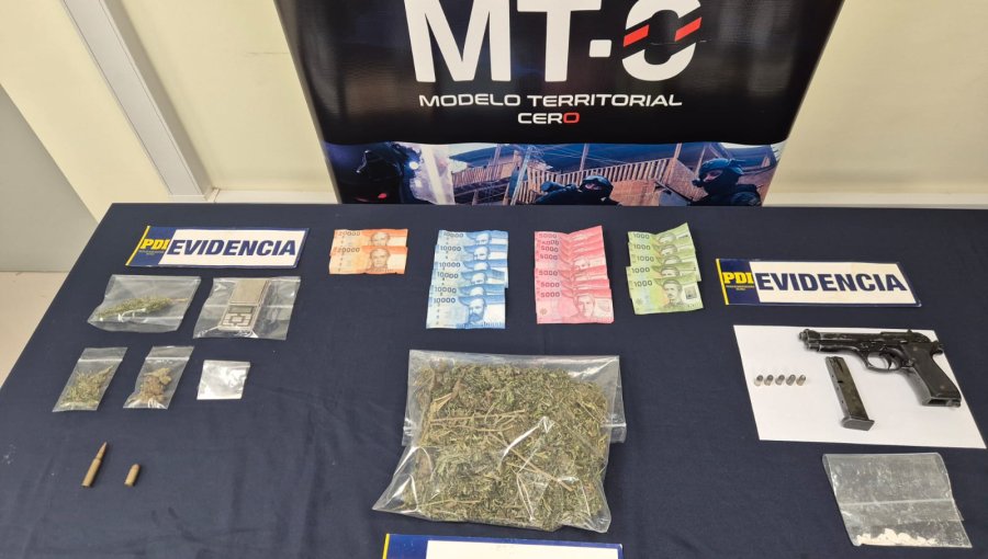 Operativo antidrogas en Panquehue deja tres detenidos e incautación de cocaína, marihuana y municiones