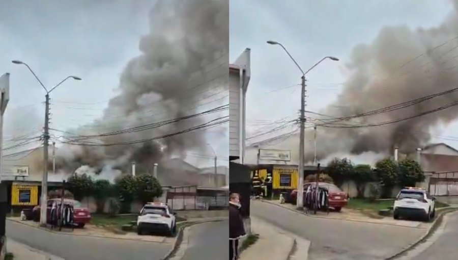 Incendio destruyó casa de material mixto y amenazó con propagarse a otras en Quilpué