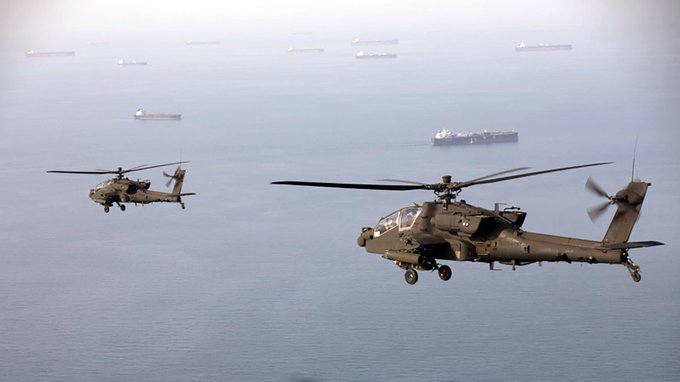 Helicóptero Apache de EE.UU. se estrella en Ormuz: rescatan a los dos pilotos
